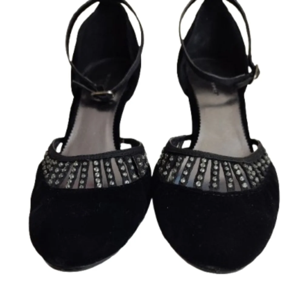 Predictions Black Studded Velvet Fabric Feel Dressy 3